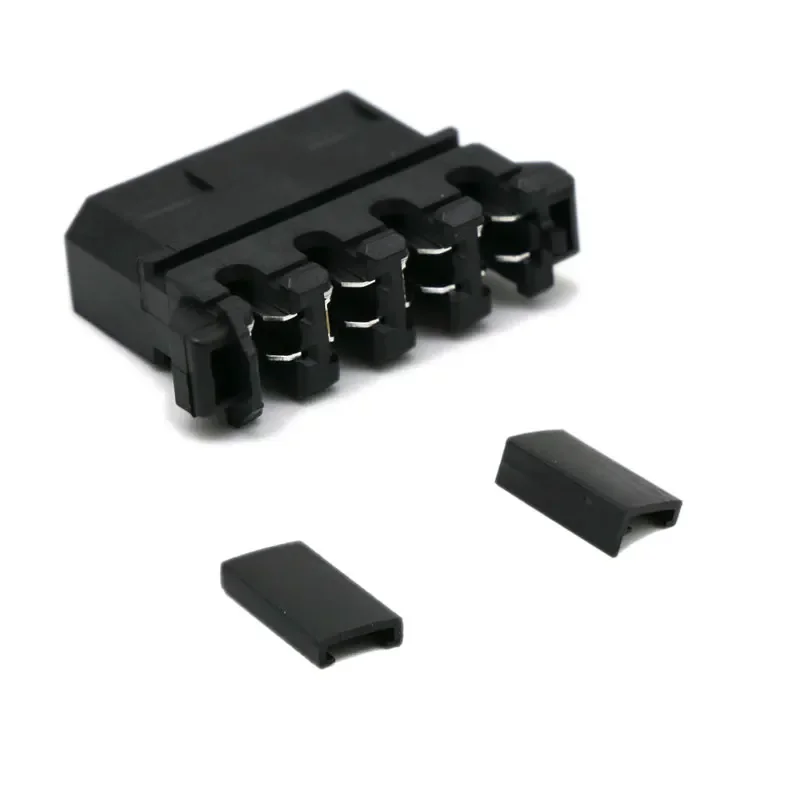 10pcs/lot Black Red Clear Crimp Molex IDE Crimped 4pin Power Connector Housing With End Cap 180 Degree and 90 Degree