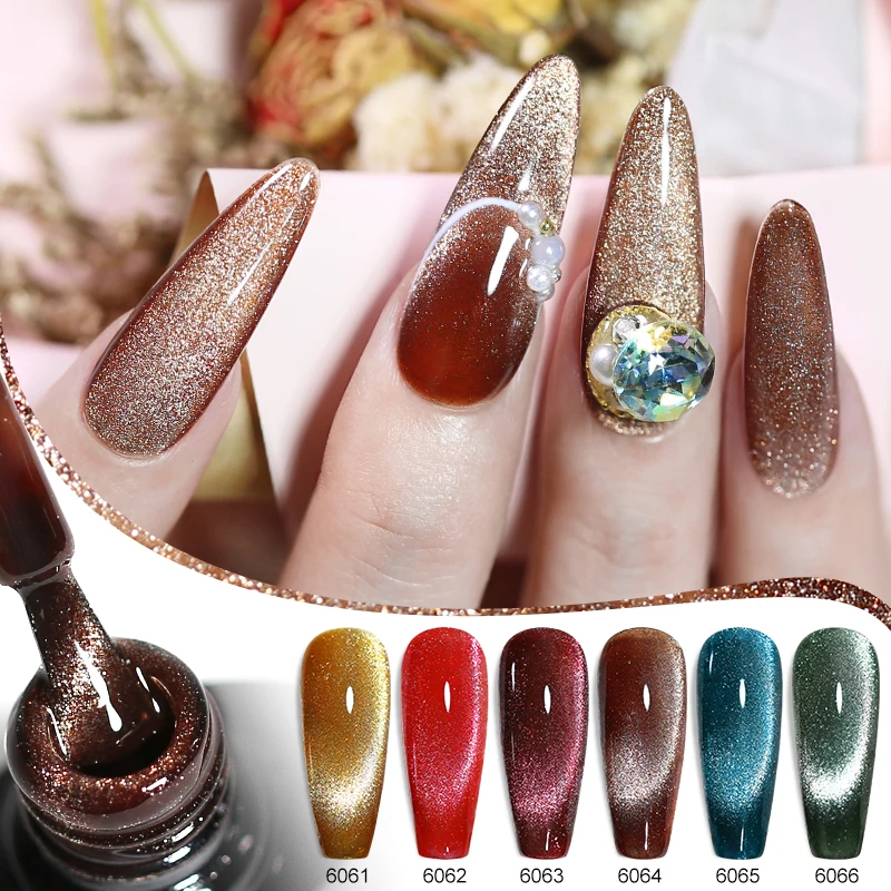 Arte Clavo Diamond Cat Magnetischer Gel-Nagellack, reflektierendes Glitzer-Katzenaugen-Nagelgel, 10 ml, Soak Off UV-LED, semi-permanenter Lack