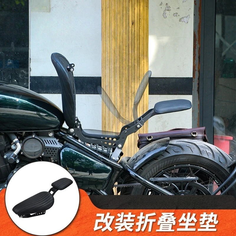Motorcycle Modified Foldable Seat Front Rear Seat Assembly Passenger Pillion Seat Cushion for Motorbike Upgrade Accessories