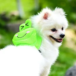 Dog Harness Saddle Bag Backpack Puppy Cat Traction Rope Dog Leashes Chest Strap Comfortable Adjustable Puppy Mesh Vest Cute Frog