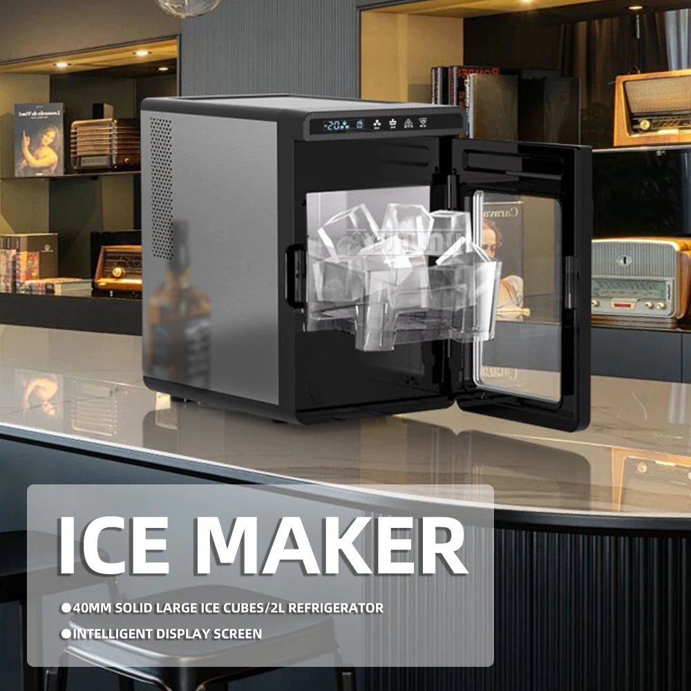 2025 40Mm Mesin Pembuat Es Besar Pembuat Es Batu Listrik Portabel Otomatis Pembuat Es Komersial Kualitas Tinggi HZB-25Plus