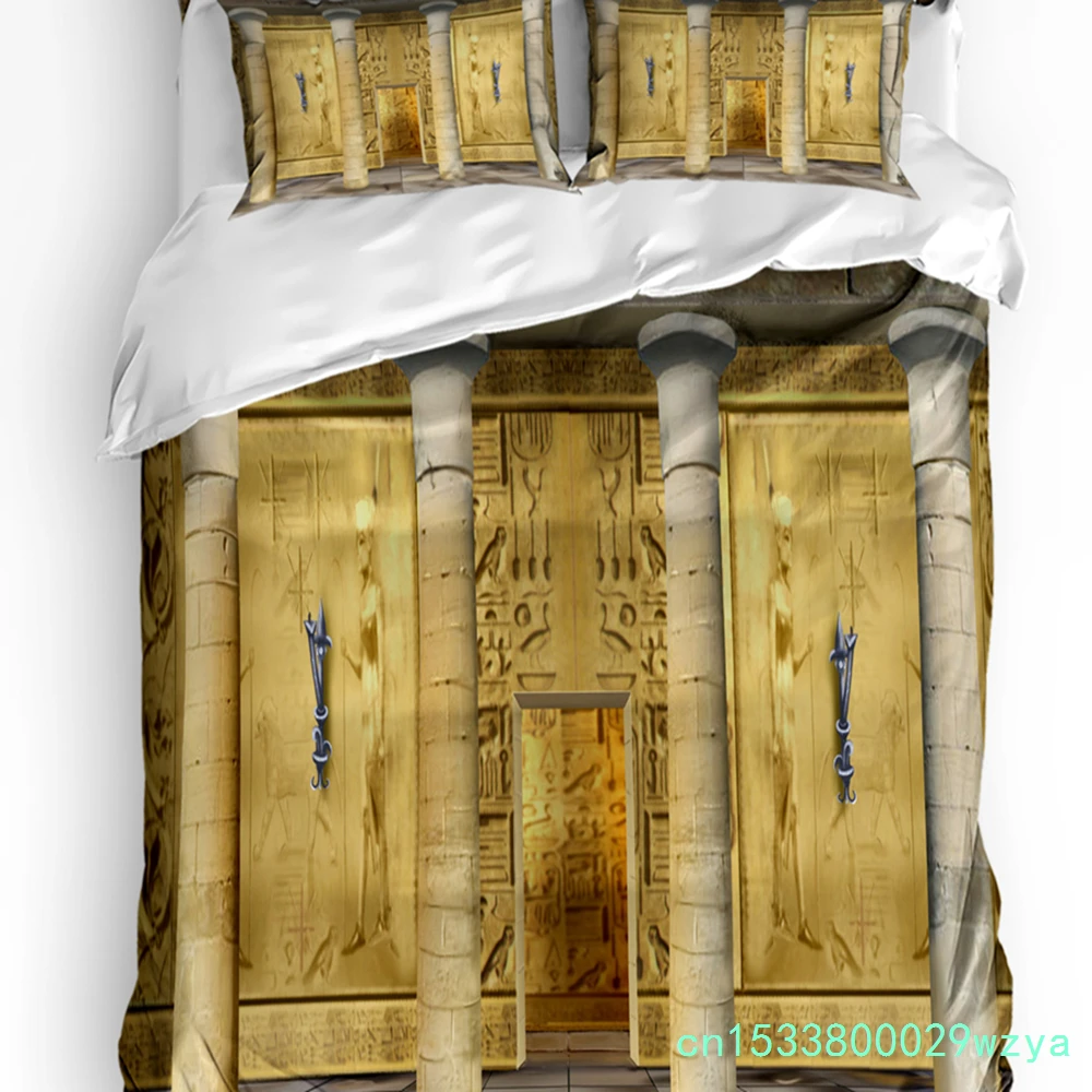 3pcs Bedding Set Cleopatra Egyptian Queen Culture Home Textile Duvet Cover Pillow Case Boy Kid Teen Girl Bedding Covers Set