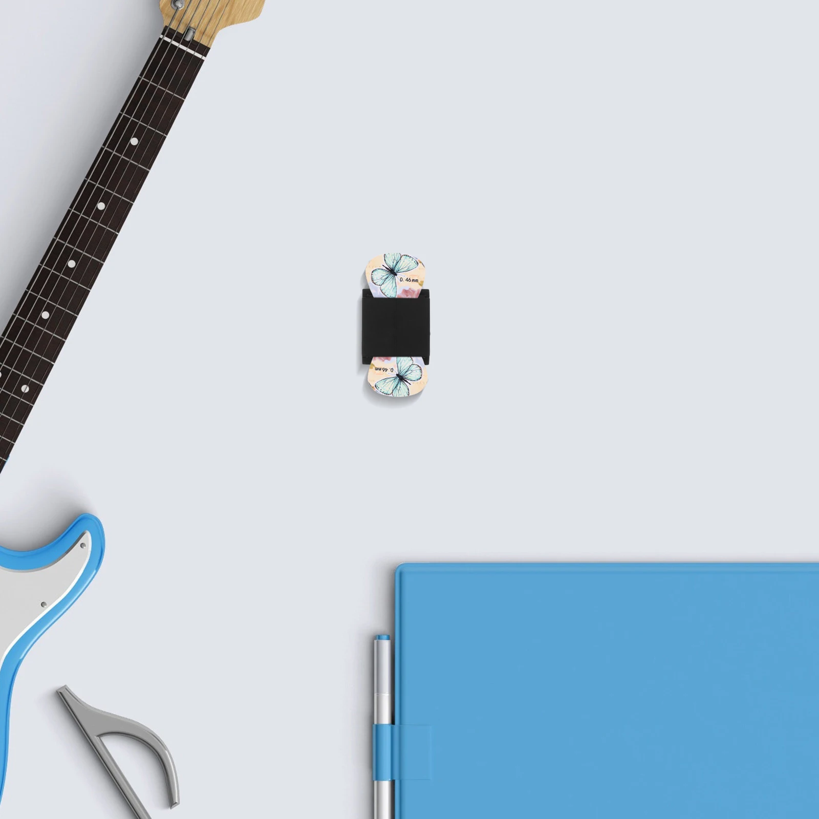 

8pcs Guitar Pick Holder Black Silicone Multifunctional String Instrument Accessory for Ukulele Electric Acoustic Guitar Picks