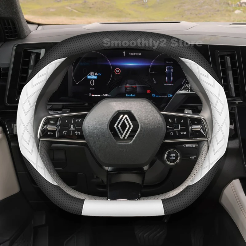 

Leather Car Steering Wheel Cover For Renault Espace 5 E-Tech 2024 2025 Auto Steering Wheel Renault Megane E-Tech Accessories2025