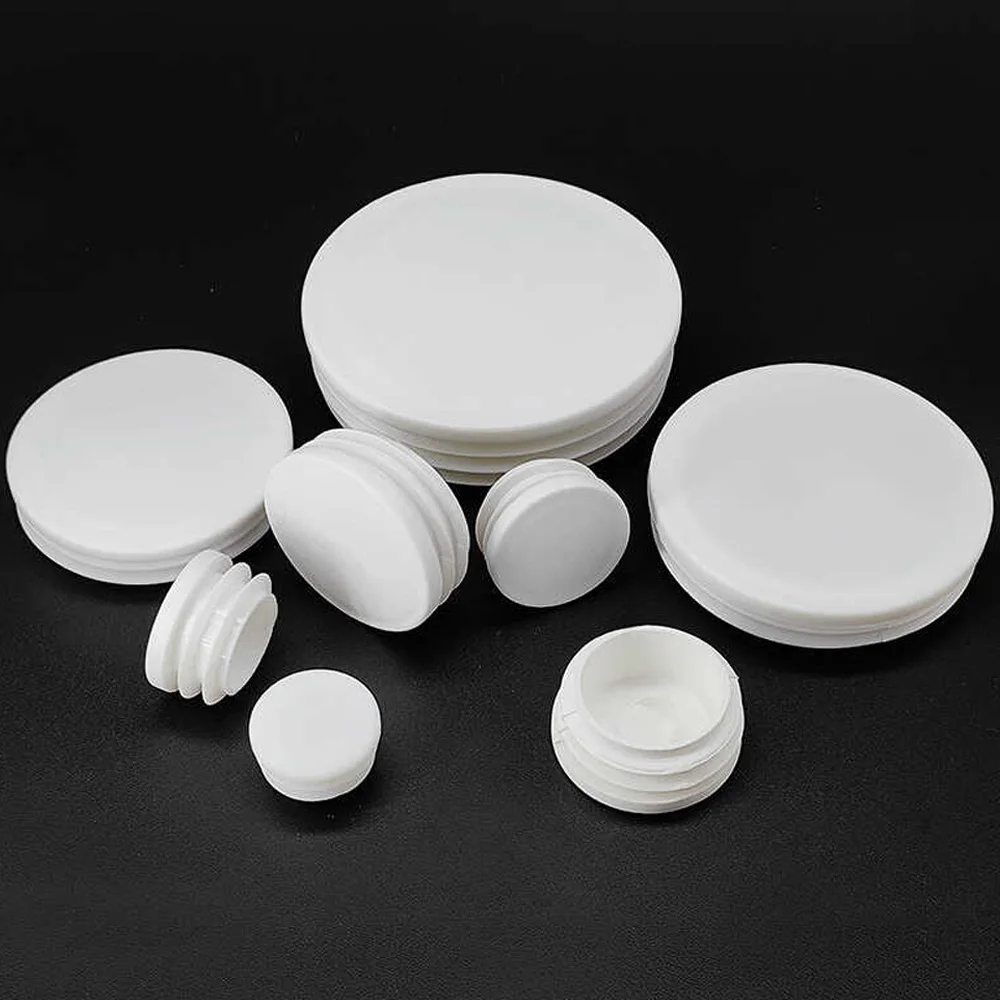 White Round Plastic End Cap Diameter 13/16/19/20/22/25/28/30/32/38/40/42/45/48/50~114mmBlanking Plug Tube Pipe Inserts Plug Bung
