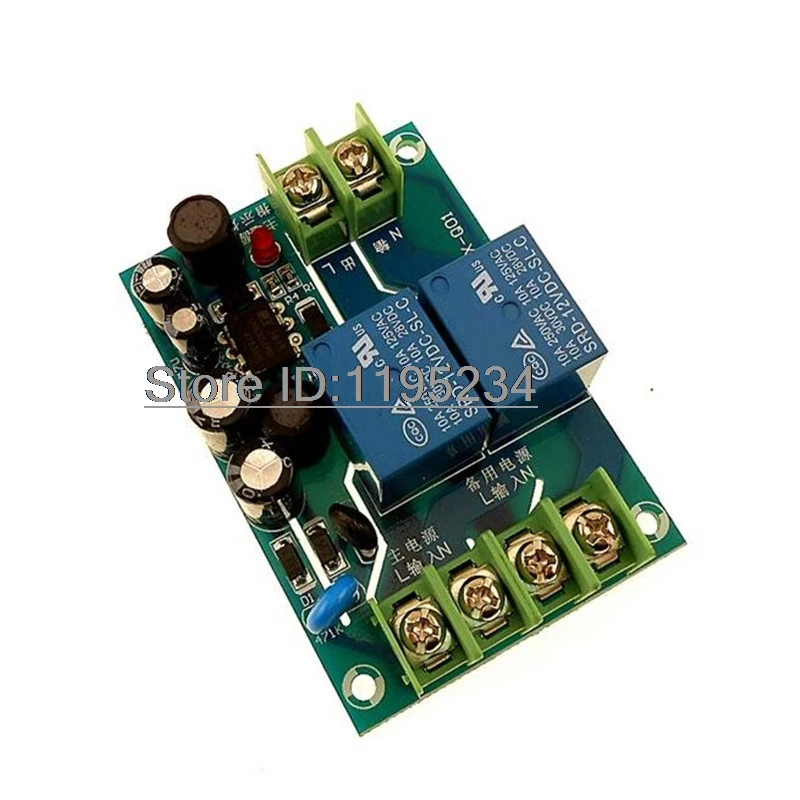 1pcs YX-Q01 220V Two-Way Power Automatic Switcher 10A 2 Power Supply 2 In 1 Out Power Failure Conversion Switch Board Module