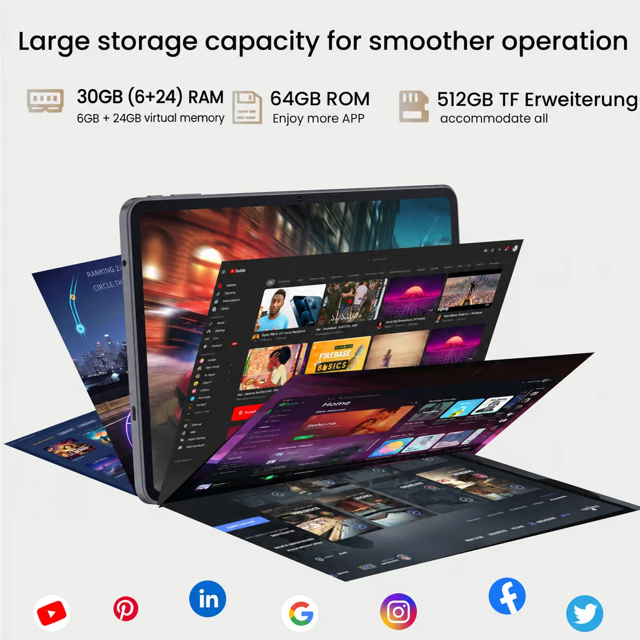 10.1-inch Android 16 Octa Core Tablet with 6+24GB RAM 64GB ROM WiFi Dual Cameras USB C - Leather Cover Included