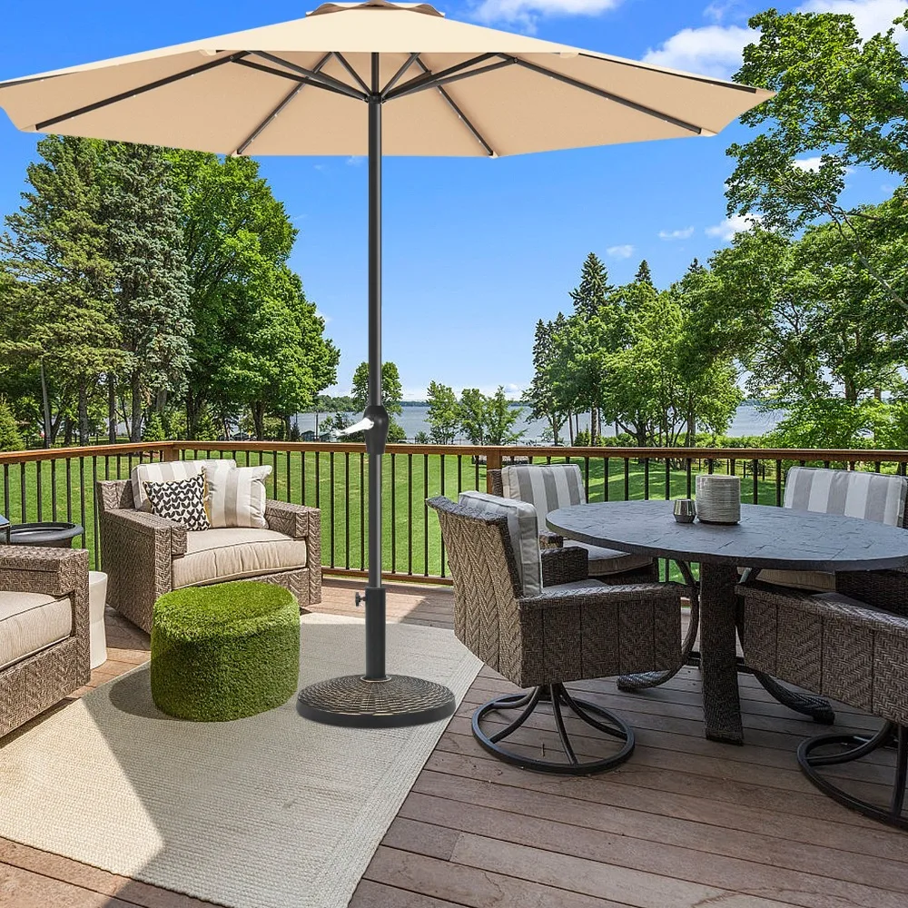 Patio 26.5lbs Market Umbrella Base Stand Heavy-duty Resin Round