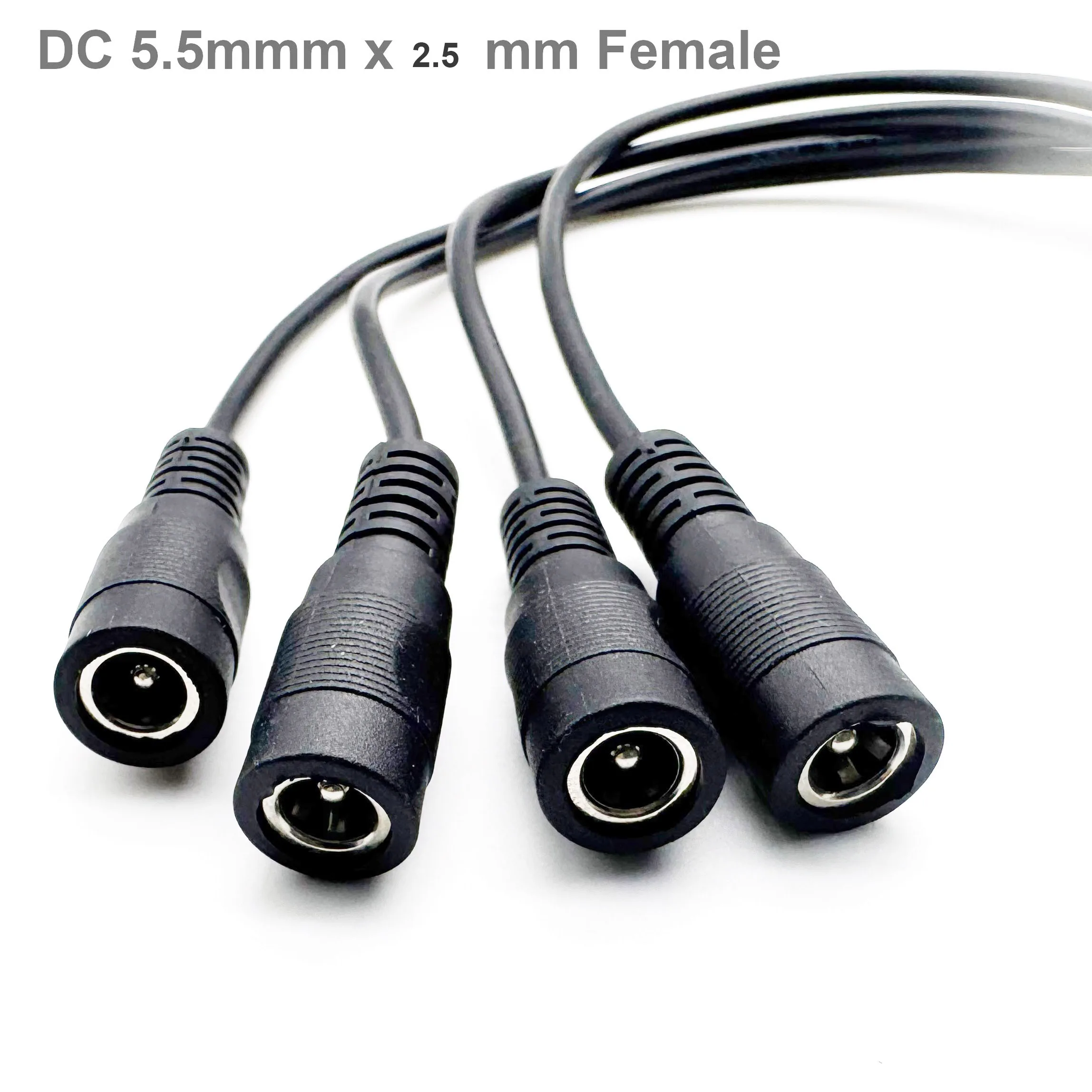 1pc CCTV DC 5.5mm X 2.5mm Barrel Power Splitter 1 Male to 4 X Female Cable Cord For Router DVR NVR LED Light Strip Camera