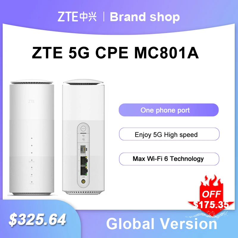 

Wi-Fi-Роутер ZTE MC801A1, 6 SDX55 NSA + SA N78/79/41/1/28 802.11AX