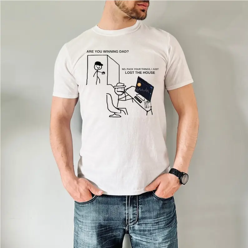 Crypto Crash Humor, Short-Sleeve Unisex T-Shirt BTC Meme
