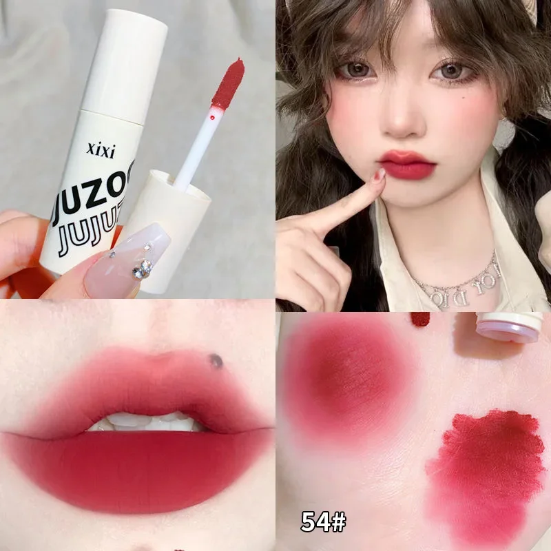 

Xixi Korean Lip Gloss Velvet Liquid Lipstick 24 Hours Waterproof Lip Mud Vintage Makeup Pigment Rare Beauty Cosmetic Women