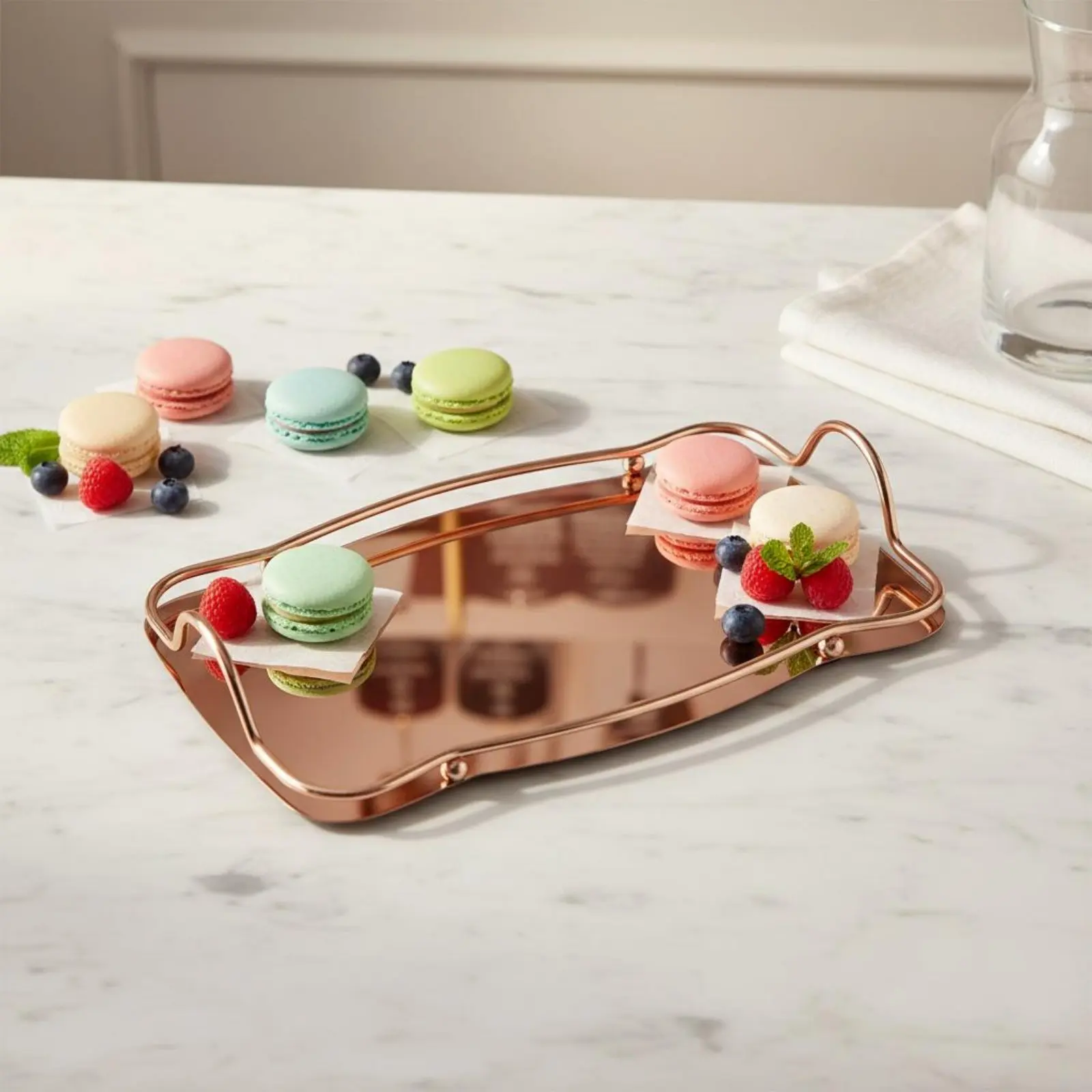 Cloud Shape Tray Flat Bottom Mirror Tray Home Accessory Food Grade Easy to Clean for Tea Time, Table Display