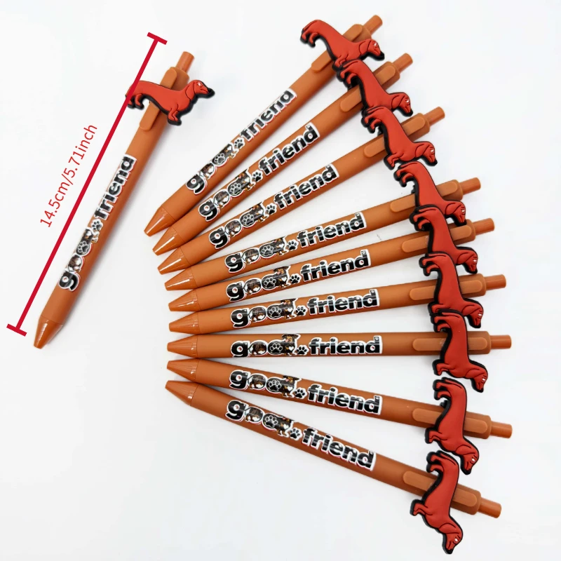 12 قطعة/24 قطعة كلب قلم حبر جاف الكلب موضوع الصحافة قلم حبر جاف طالب توقيع هدية القلم #5