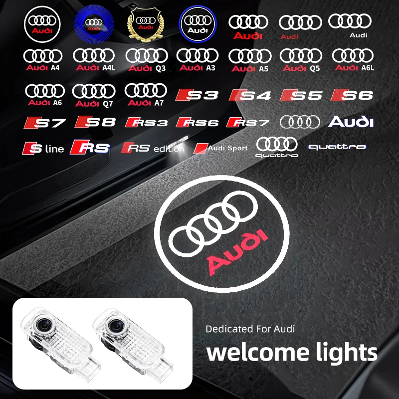 2pcs Car Courtesy Light LED Courtesy For Audi A4 B5 B6 B7 B8 B9 Q3 Q5 Q7 Q8 A6 C5 C6 C7 A1 A3 8V V8 8P 8L TT A5 A7 A8 80 90 100