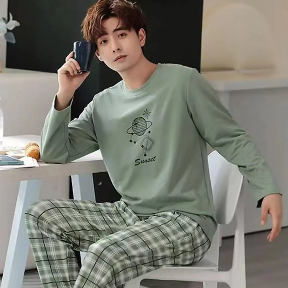 Women's Plaid Long Sleeved Pants Pajamas Set Autumn New Women's Comfortable Home Clothing Nightgown 2-Piece Set Elastic Waist