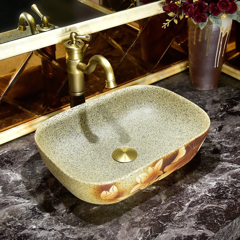 

Art Stage Basin Rectangle American Ceramic Washbasin Basin