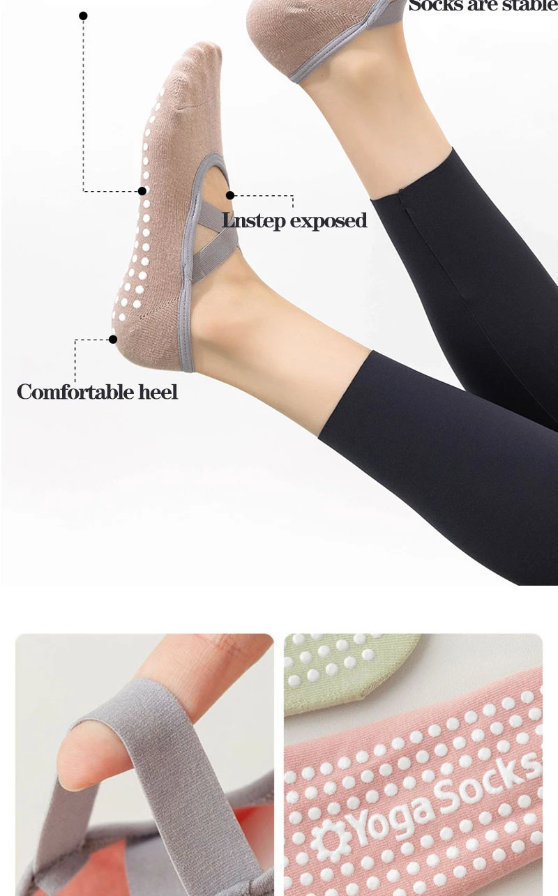 1/3 paar Professionelle Frauen Yoga Socke Silikon Anti-slip Ballett Pilates Socken Frauen Backless Atmungsaktive Bandage Yoga Sport socken – Detail 3