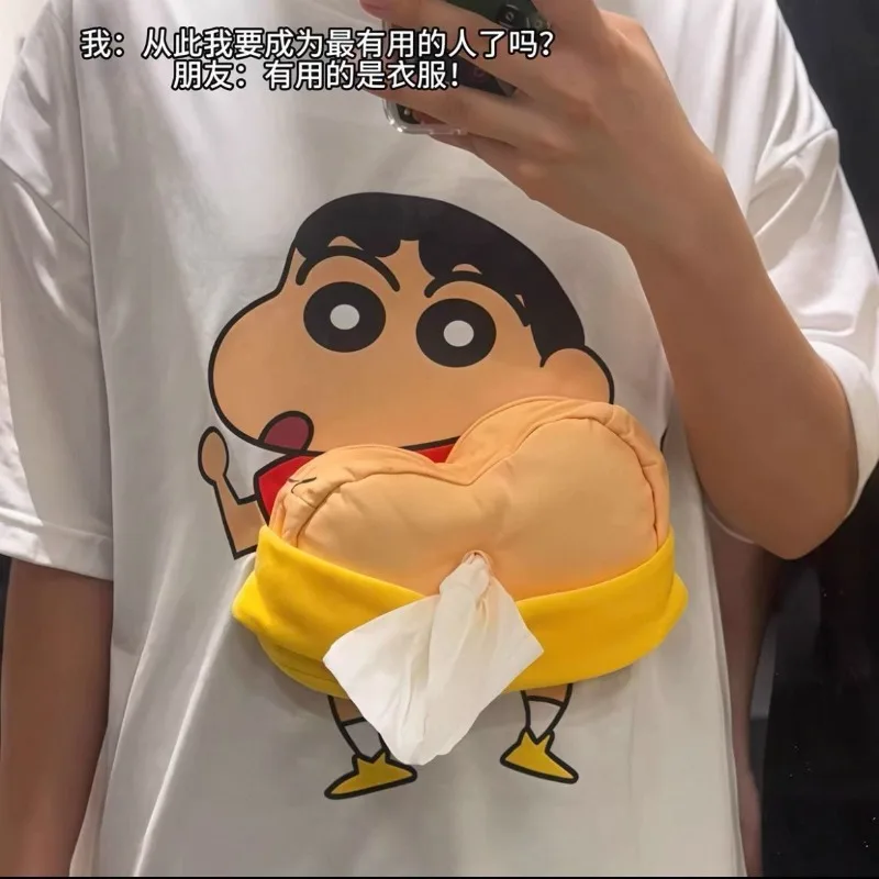 

Crayon Shin-Chan Three-Dimensional Cartoon Anime T-Shirt Parent-Child Style Tissue Creativity Pure Cotton T-Shirt Festival Gift