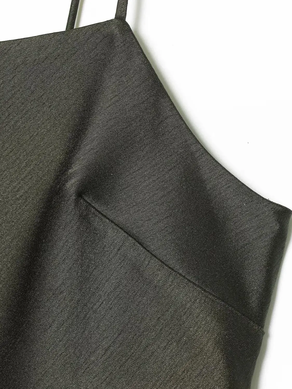 2026 Abito da donna europeo elegante verde scuro in raso di seta con canotta in pizzo e fionda Abito da sera vintage senza maniche da donna