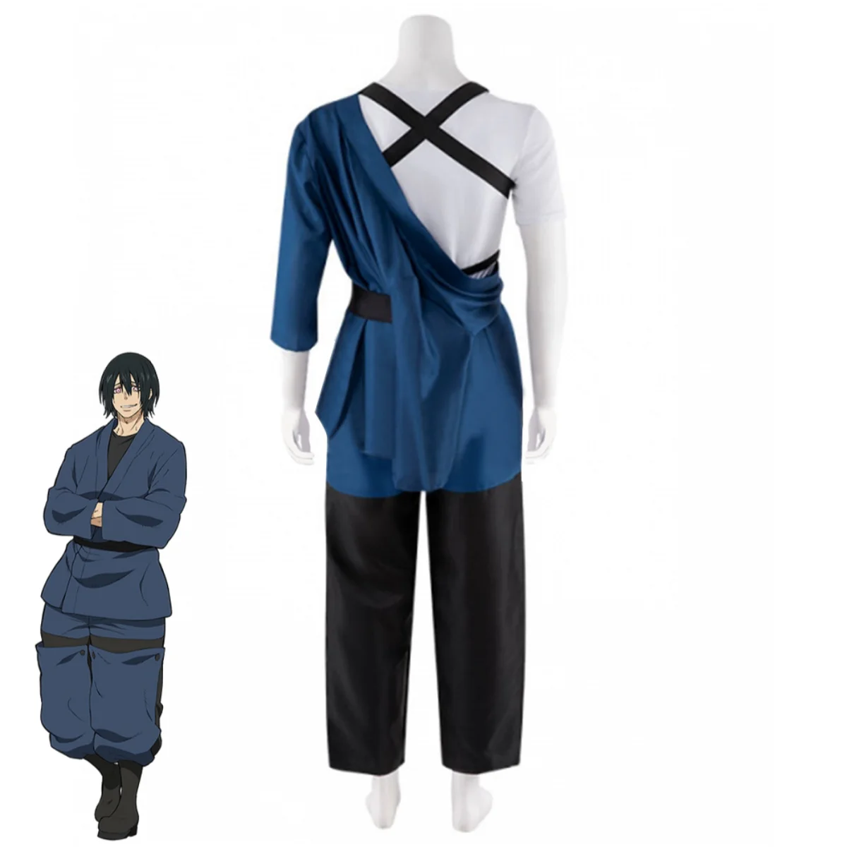 Disfraz de Anime Fire Force Shinmon Benimaru, uniforme de práctica japonés azul, Tops, peluca para hombre adulto, traje de Carnaval de Halloween 2025