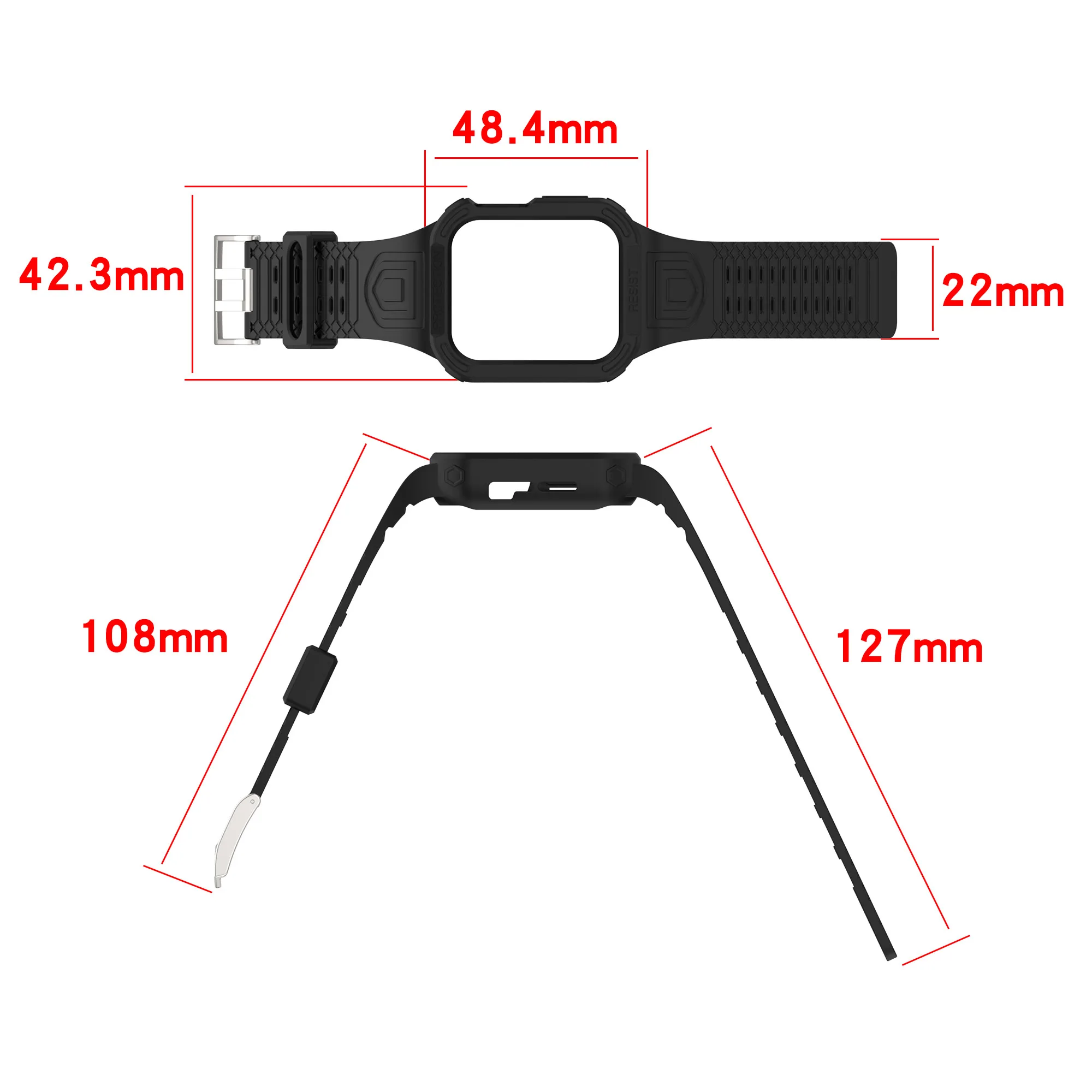 Integrated Case+Silicone Strap For Apple Watch Band Ultra 2 49mm 45mm 41mm TPU Band for iWatch Series 9 8 7 6 5 4 SE 44mm 40mm