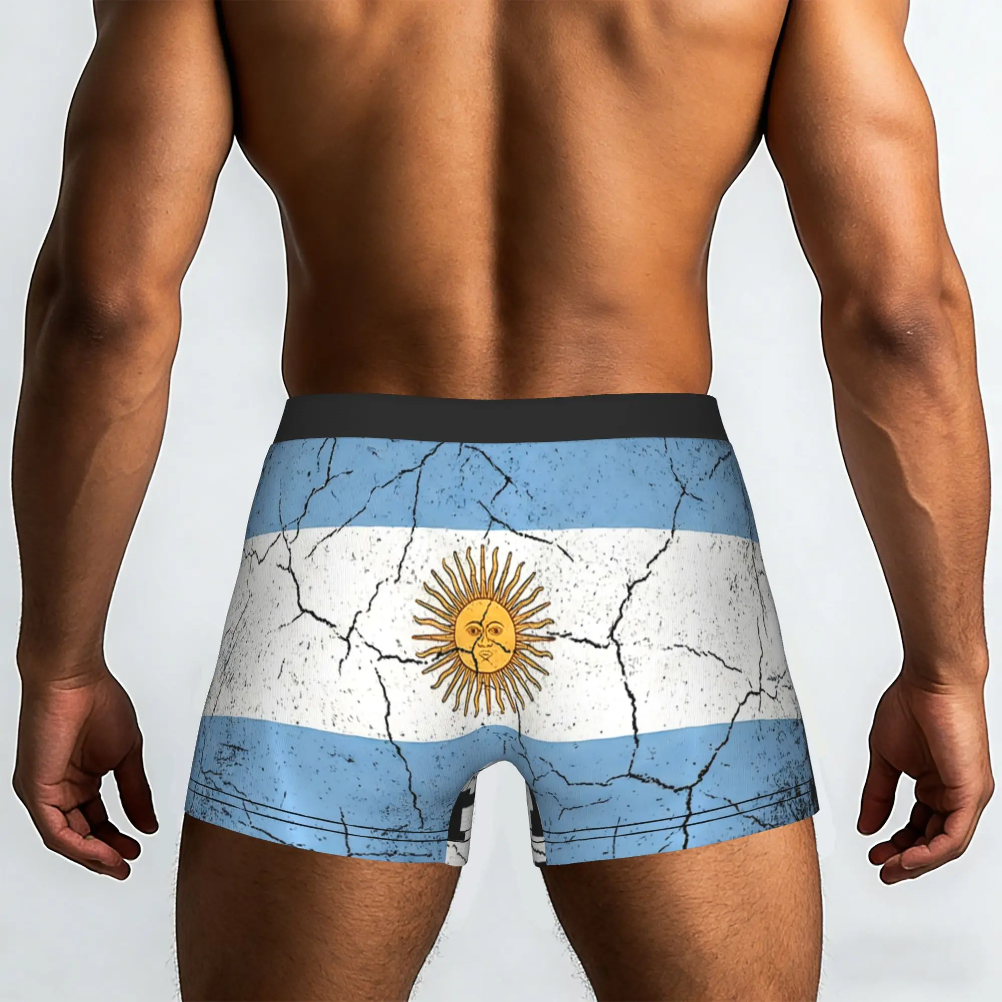 Distressed Vintage Argentina National Flag  Argentina Underpants Homme Panties Male Underwear Comfortable Shorts Boxer Briefs