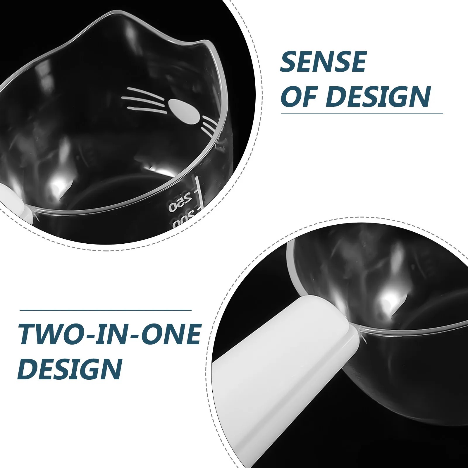 Stylish Color Pet Food Spoon with Dual Scoop Clip Function Measuring Scale for Wet Food Dogs Cats Reusable Portable Feeding