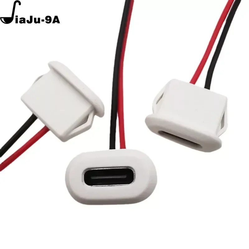 USB C 타입 2핀 커넥터 잭, 3A/30V 고속 충전용 타원형 USB-C 플러그 소켓 USB C 타입 2핀 커넥터 잭, 3A/30V 고속 충전용 타원형 USB-C 플러그 소켓