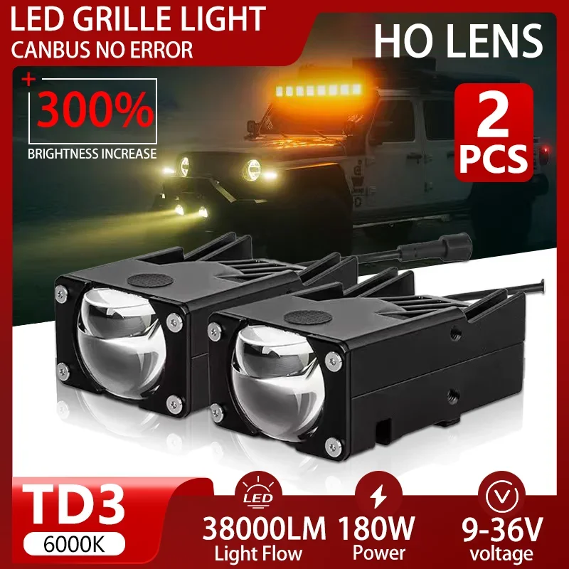

1/2 шт. 180W LED-фары-проекторы для решетки радиатора автомобиля, внедорожные противотуманные фары, лампы для вождения с вентилятором охлаждения для квадроциклов, UTV, внедорожников, грузовиков, мотоциклов