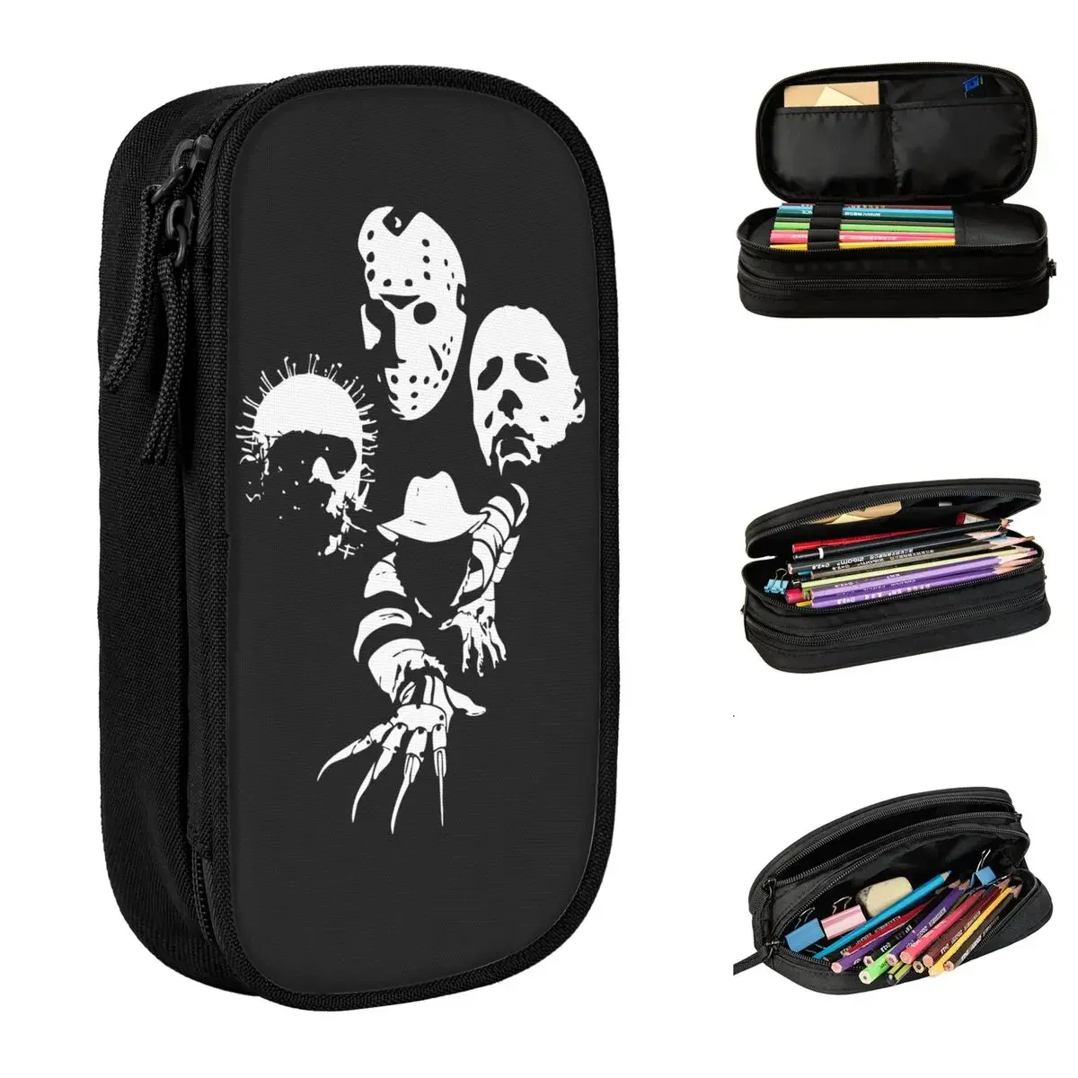 

Cute Horror Icons Hellraiser Puzzlebox Halloween Pencil Case Pencilcases Pen Box for Student Large Storage Bags School Stationer