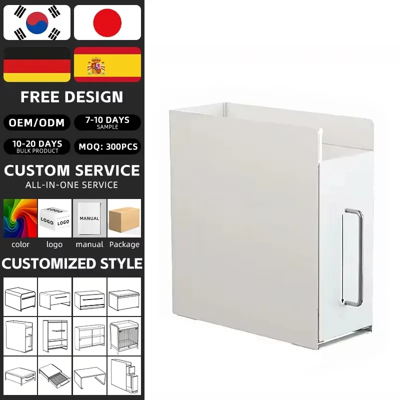 2 Tier Stainless Steel Spice Rack Storage Drawer for Kitchen Stove Top Shelf Organizer Black Dustproof Cabinet Door
