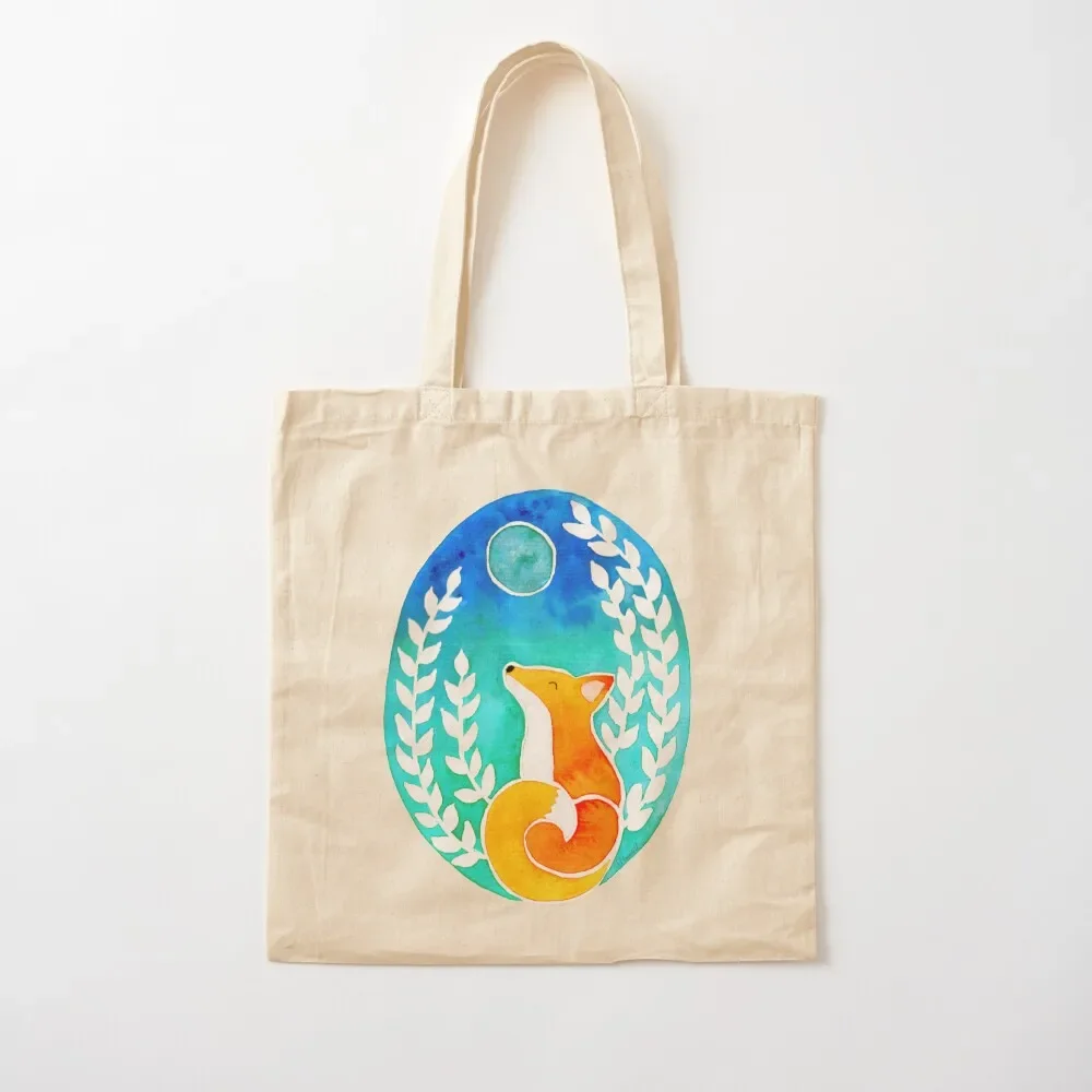 Fox and the Moon Tote Bag Handbags bags woman 2025 reusable shopping bags tote bag university Tote Bag