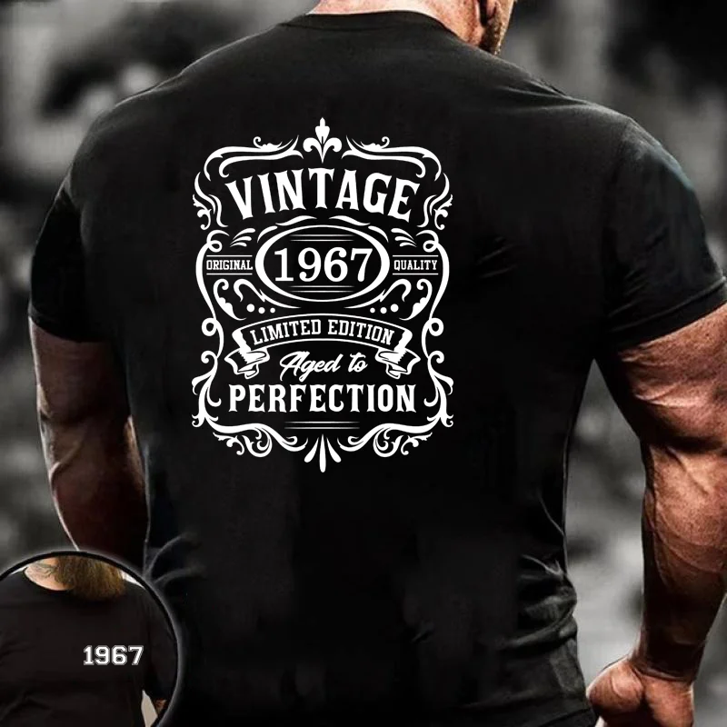 

Limited Edition 1967 Vintage Classic T-Shirt Men's Fashion Cool 1967 Round Neck Shirt Casual T-Shirt Tops