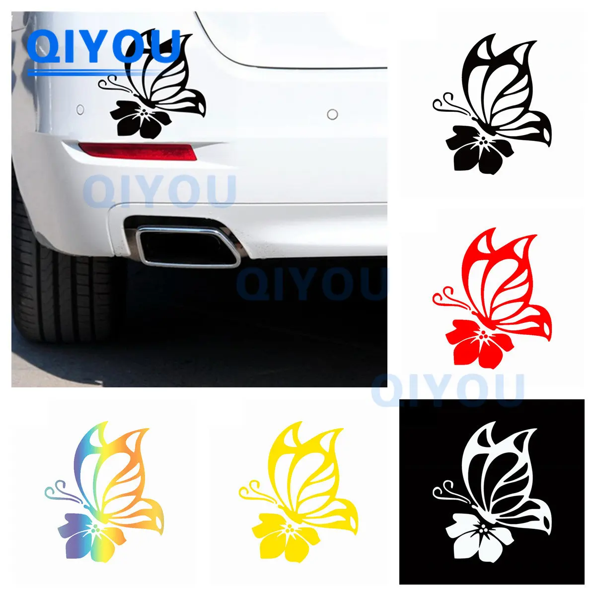 

Creative Butterfly with Flower Car Stickers Are Suitable for Die-cut PVC Decal for Car Body Windshield and Trolley Cases