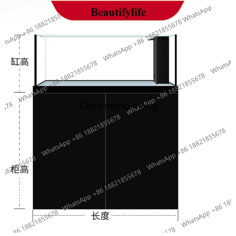 

C178 Living Room New Style Aquarium Fish Tanks Glass Wooden Fish Farm Aquarium Koi Carp Sink Modern Home Furniture El Acuario