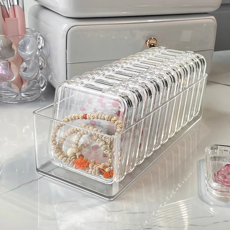 Mini Storage Box Transparent Square Cases For Earring Rings Bracelet Jewelry Nail Art Badges Packaging Boxes Organizer