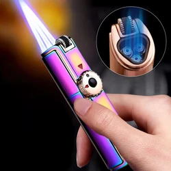 Jobon Triple Turbo Butane Torch Lighter Smoking Accessories Windproof Cigar Lighter Cool Gadgets Gift For Men Dropship Suppliers