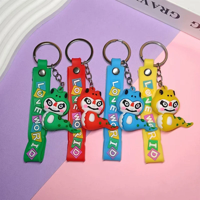 Cute Snake Pendant Keychain Cartoon Zodiac Snake Year Lucky Pendant Backpack Hanging Decoration Accessories Bag Charm Kids Gift