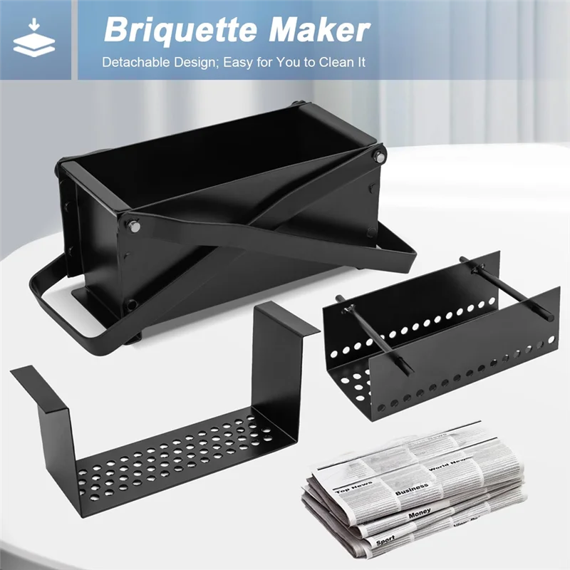 A76K Newspaper Briquette Maker, Press Paper Log Maker, Manual Transformer Paper Log Brick For Heating Fire Stove Home Tool