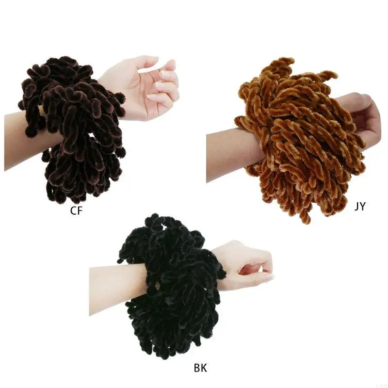 

D5QB 1Pc Muslim Women Hijab Scrunchies Solid Color Plain Big Hair Ring