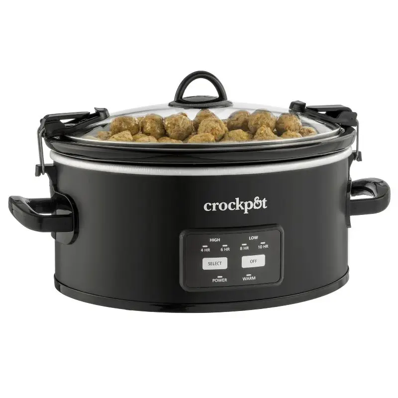 

New Crock-Pot 6qt Cook & Carry One Touch Programmable Slow Cooker Matte Black