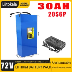 LiitoKala 72V 30Ah 21700 lithium battery pack 20S6P 84V electric bicycle scooter motorcycle BMS high power battery + 5A charger