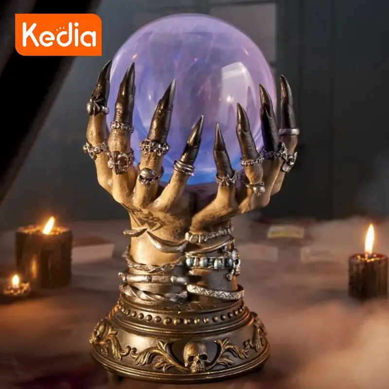 Halloween Celestial Crystal Ball Glowing Resin Creative Deluxe Plasma Ball Home Party Decor Spooky