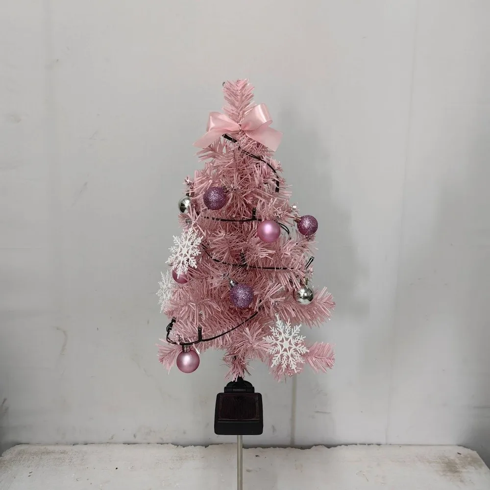 Realistic Solar Christmas Tree Lights Waterproof Cordless Landscape Lawn Lamp Creative Ground Mounted