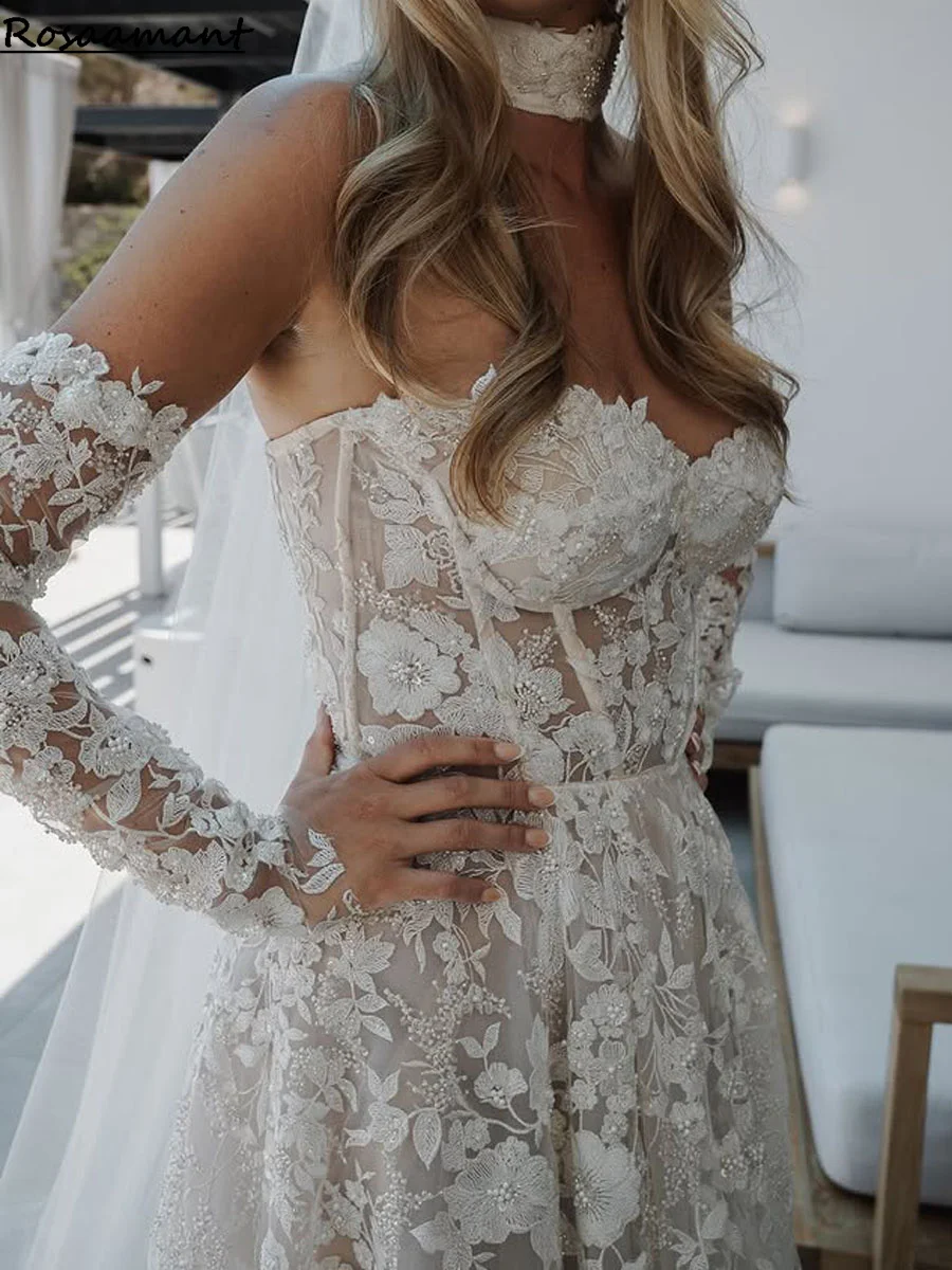 

Trendy Trumpet Wedding Dress For Woman Bride Illusion Lace Appliques Tulle Vestido De Casamento Personalized Customized