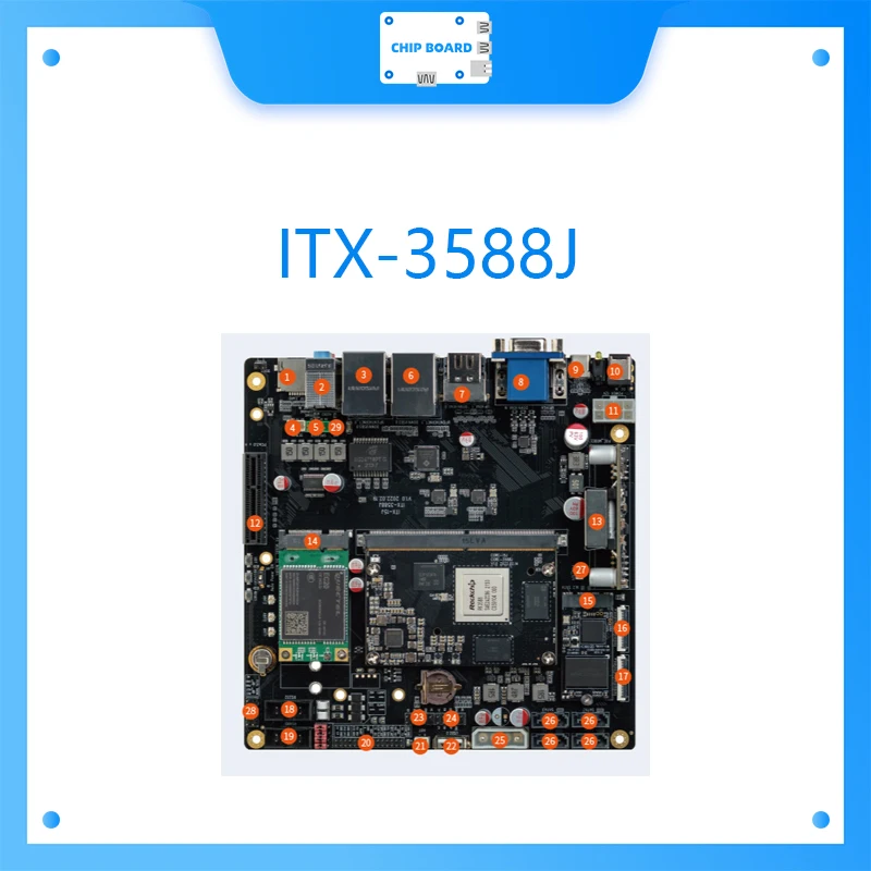 ITX-3588J 록칩 RK3588 8K AI Mini-ITX 메인보드, 반딧불