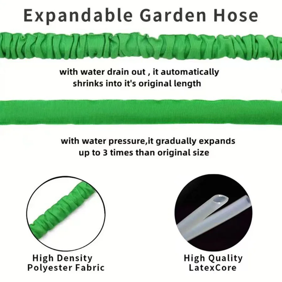 25FT-200FT Multi-functional Garden Hose, Retractable Hose, High Pressure Car Wash, Home Sprinkler, Traditional Garden Rinse image 2