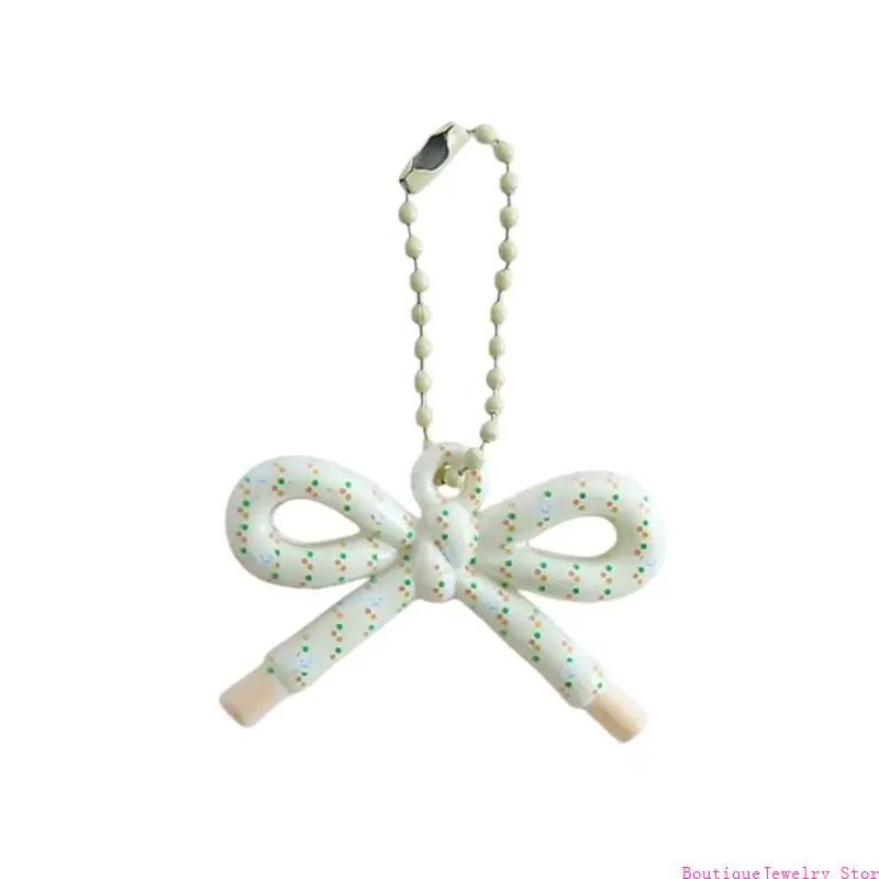 E1PE Artistic Plastic Bead Strand With Floral Adjustable Strap For Keys Phone DIY Project