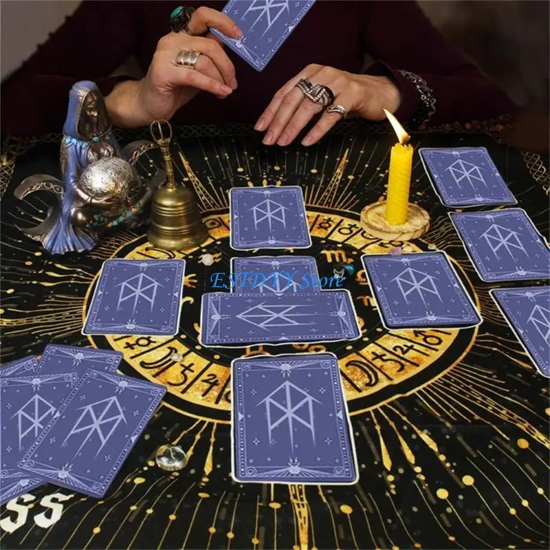 G6DE Square Divinations Tapestry Reading Card Astrologys Tablecloth Tarots Tablecloth Table Cloth Witchcrafts Supplies
